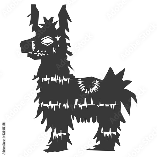 Silhouette mexican pinata black color only