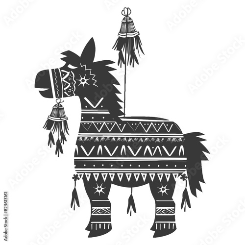 Silhouette mexican pinata black color only