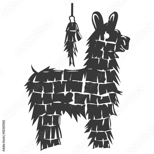 Silhouette mexican pinata black color only