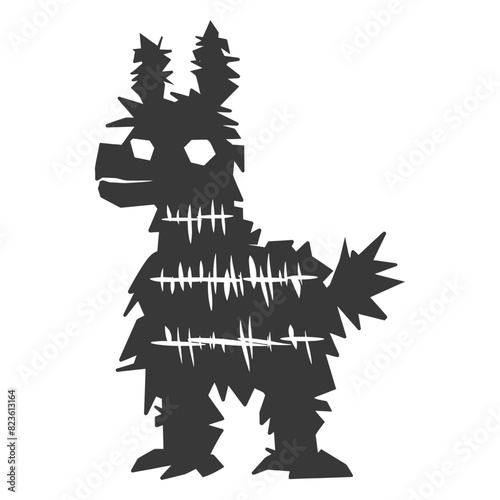 Silhouette mexican pinata black color only