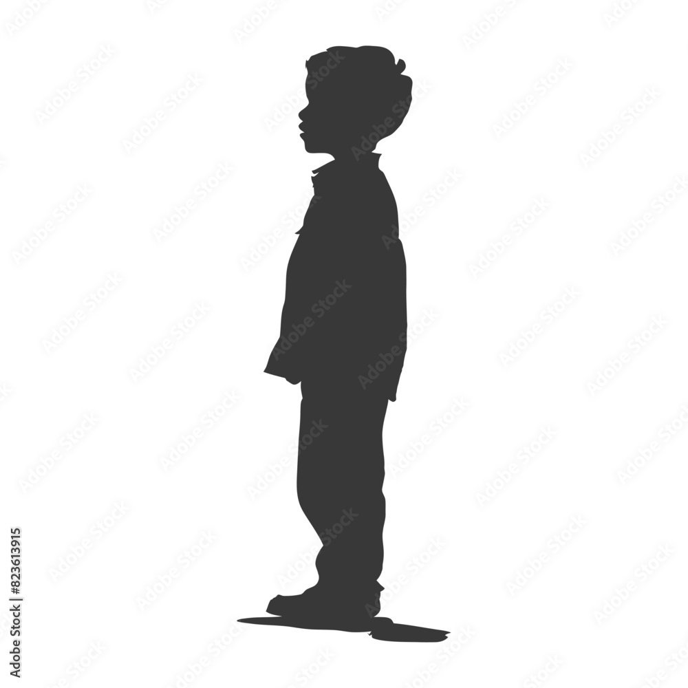 Silhouette muslim little boy black color only Silhouette muslim little boy black color only