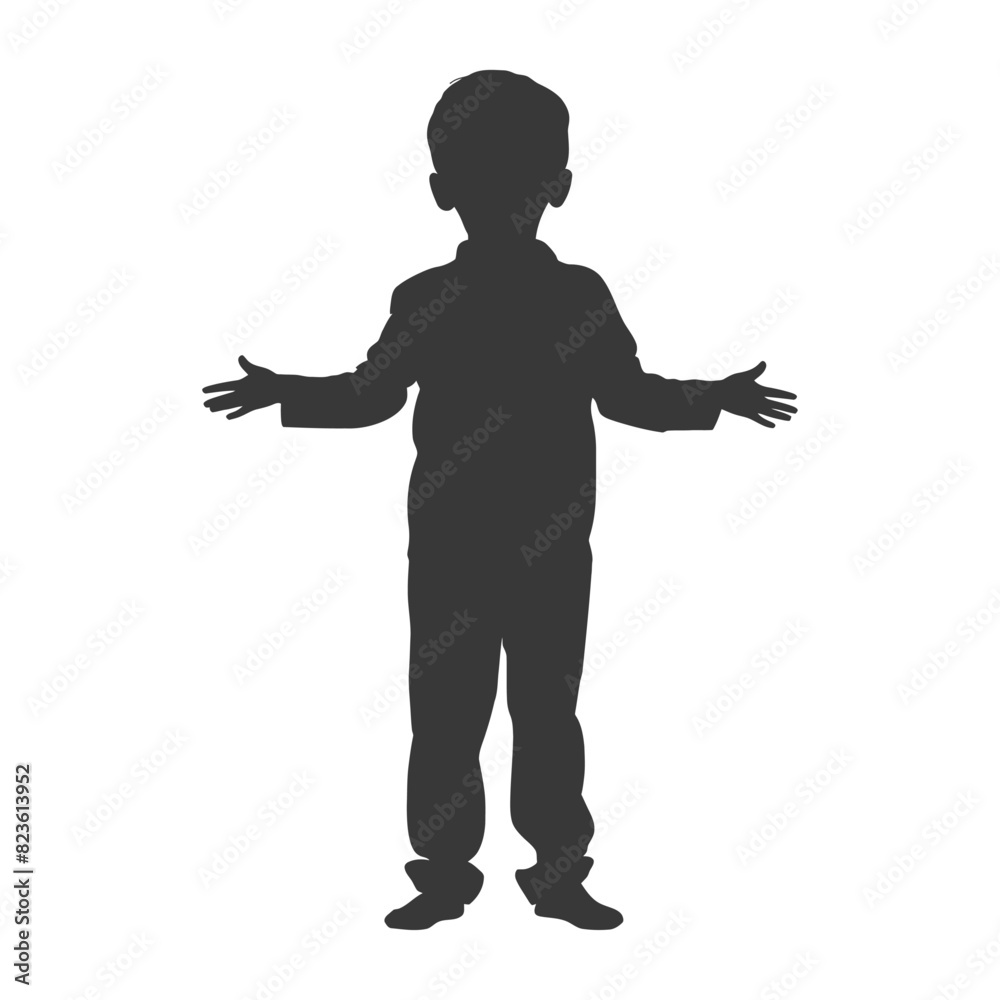 Silhouette muslim little boy black color only Silhouette muslim little boy black color only