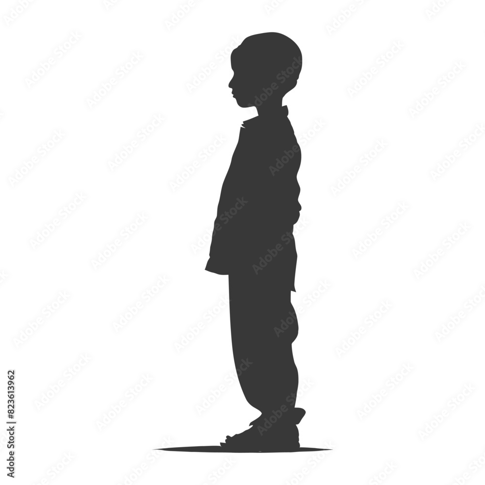 Silhouette muslim little boy black color only Silhouette muslim little boy black color only