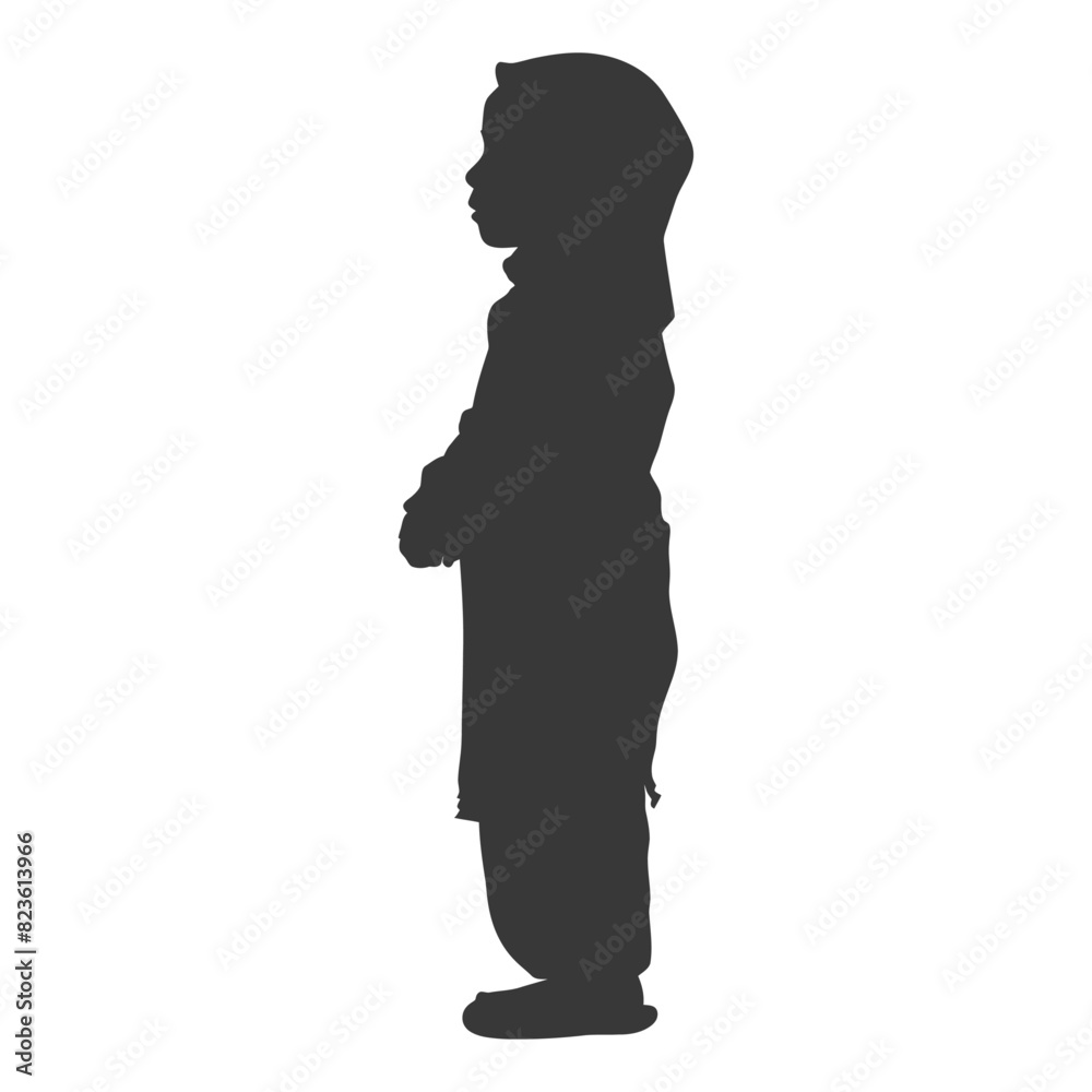 Silhouette muslim little boy black color only Silhouette muslim little boy black color only