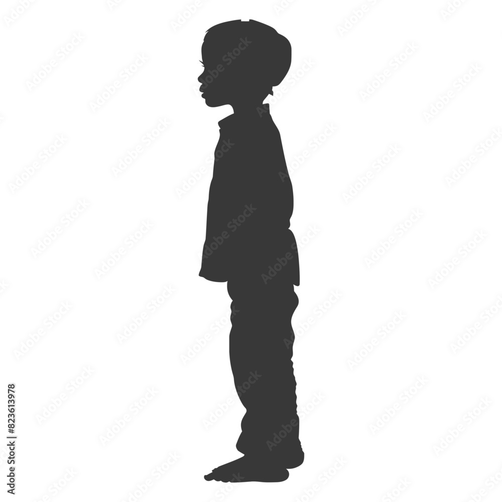 Silhouette muslim little boy black color only Silhouette muslim little boy black color only