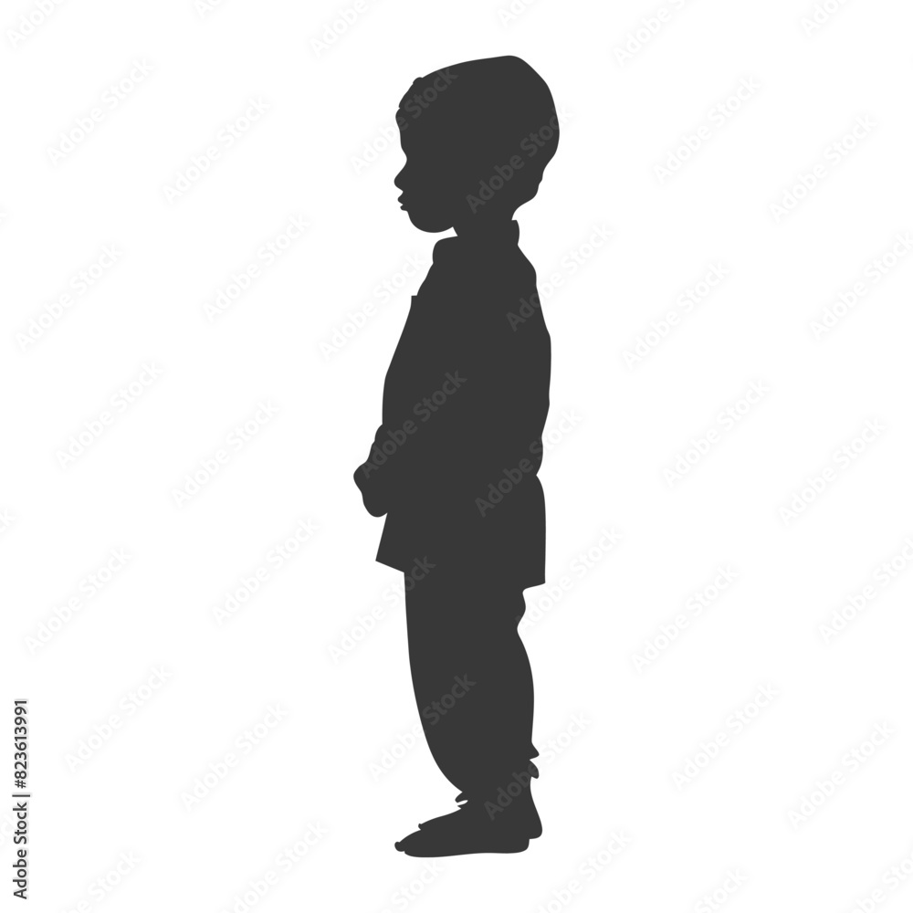 Silhouette muslim little boy black color only Silhouette muslim little boy black color only