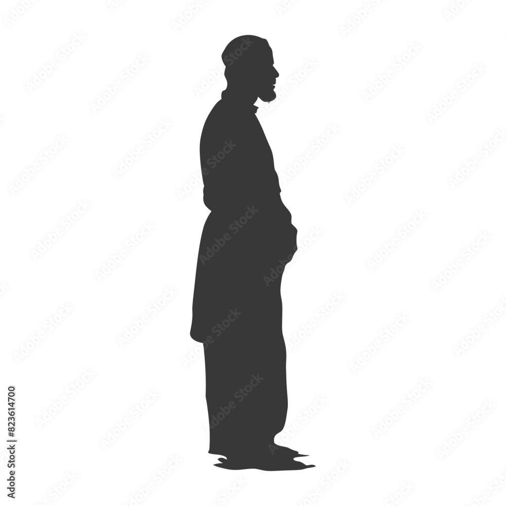 Silhouette muslim man black color only Silhouette muslim man black color only