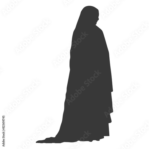 Silhouette muslim woman black color only