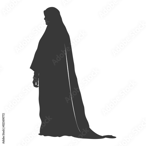 Silhouette muslim woman black color only