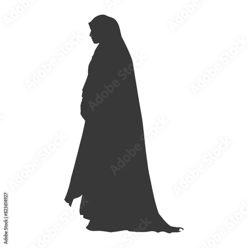 Silhouette muslim woman black color only