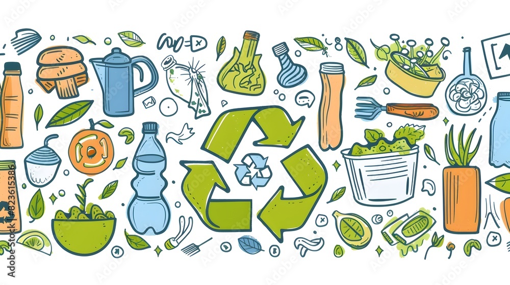 Sustainable Lifestyle with Eco-Friendly Household Items and Organic Foods description:This image Sustainable Lifestyle with Eco-Friendly Household Items and Organic Foods description:This image