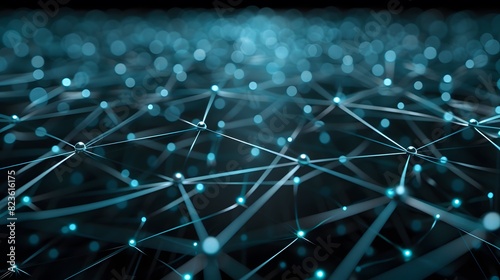 Abstract image of a network of glowing links and nodes, representing digital connectivity and technology in a modern, futuristic world.