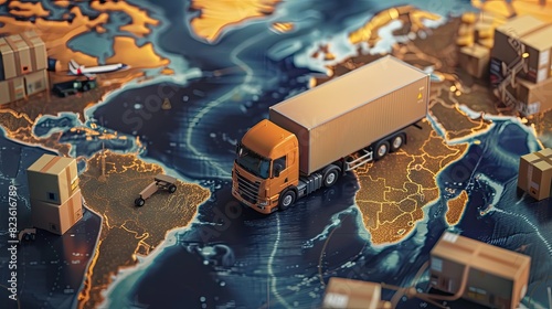 Global logistics network, logistic application service idea 3d background photo