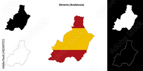 Almeria province outline map set