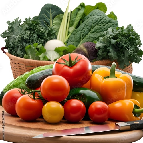 fresh vegetables on a white background