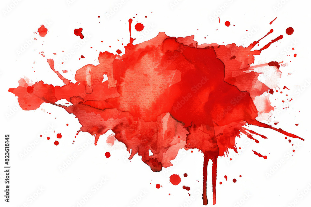 Red watercolor blot isolated on a white background. AI generative Red watercolor blot isolated on a white background. AI generative