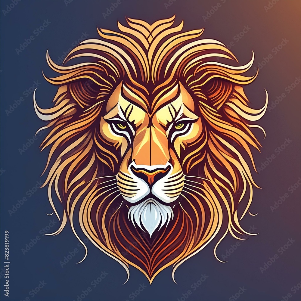 lion head avatar or mascot