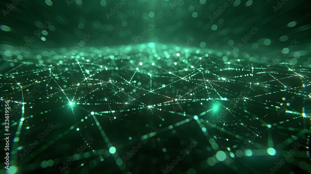 Futuristic network of glowing green nodes and connections in a dark digital space, symbolizing data, technology, and connectivity. Futuristic network of glowing green nodes and connections in a dark digital space, symbolizing data, technology, and connectivity.