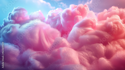 Close-Up of Cotton Candy - A close-up of cotton candy, showcasing its fluffiness and delicacy. photo