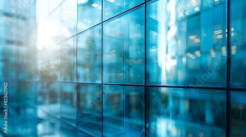 Sleek and Sophisticated Skyscrapers Reflecting in a Glass Faade of a Modern Urban Cityscape photo