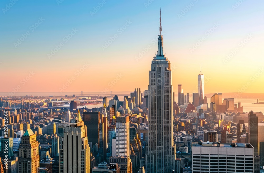 Obraz premium A panoramic view of the New York City skyline