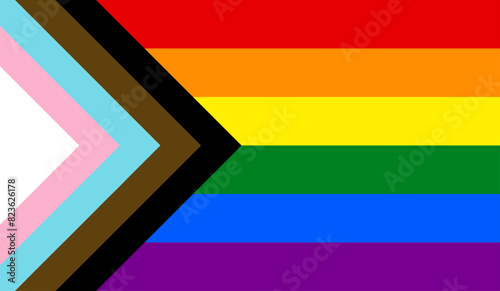The Rainbow flag is the symbol of the LGBTQ+ community. Rainbow pride flag stripes. Social Justice