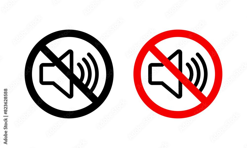 No sound sign set No sound sign set