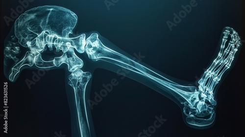 A black and white X-ray of a human skull reveals the smooth bone curves and shapes of its anatomy