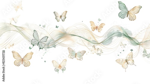 Ethereal Butterfly Dance in Floral Wonderland
