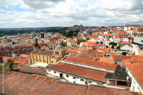 View over the roofs buildings of the city Coimbra, Portugal.