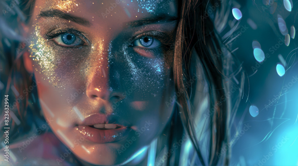 Girl with glitter on her face
Girl with glitter on her face