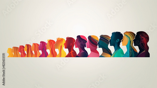 Group of Silhouetted Avatars on White   Teamwork Conceptual Icons   Corporate Business Community Diversity Vector Illustrations for Social Network Connections © Spear