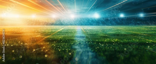 Abstract Football Field With Energy Pulses With Copy Space  Football Background
