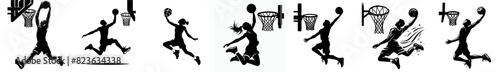 vector set of silhouettes of basketball players © arifinzainal1728
