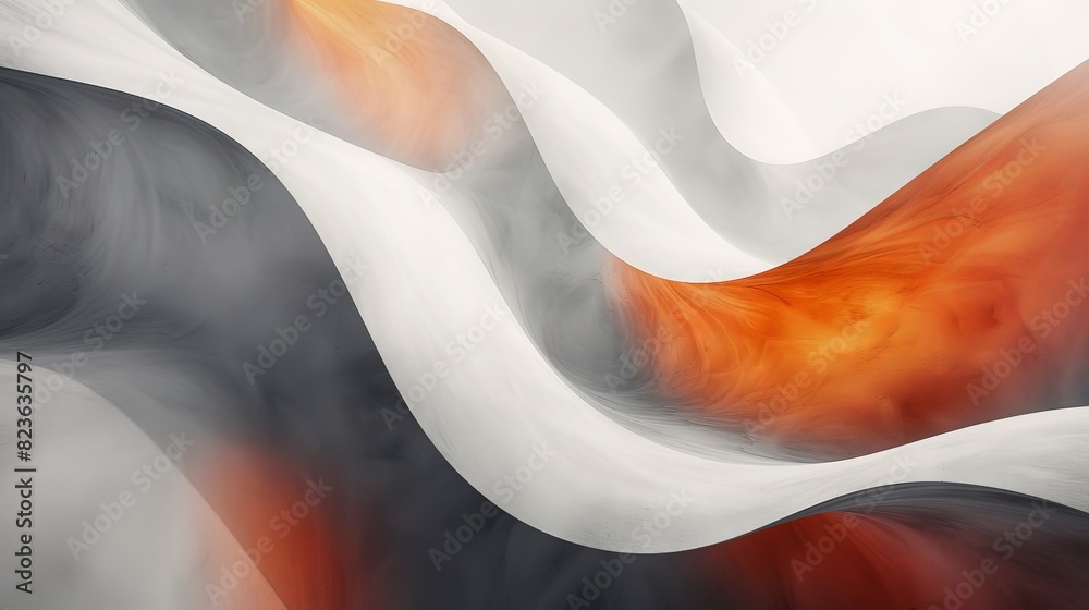 Fototapeta premium An uninhabited abstract background featuring muted colors and minimalist design elements. The composition focuses on creating a sense of emptiness and solitude, using gentle transitions and simple