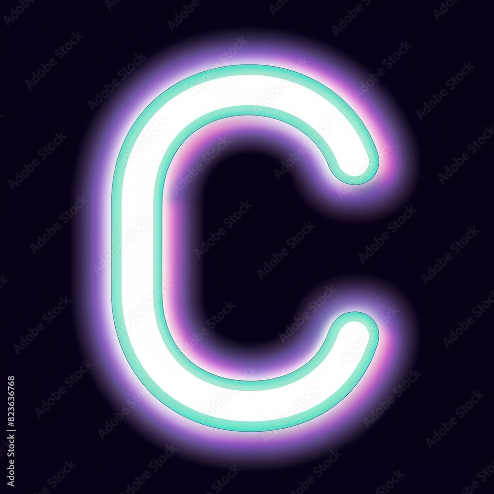 Letter C neon sign on dark background Letter C neon sign on dark background