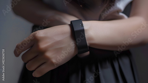 Close Up of Smartwatch on Person s Wrist in a Modern City Environment