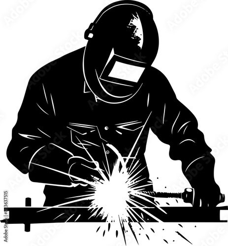 Welding Image logo design Vector Image Isolated on white. AI generated illustration.
