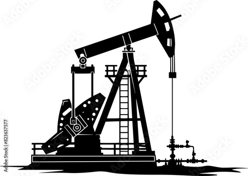 oil pump isolated icon on white background, oil industry. AI generated illustration.