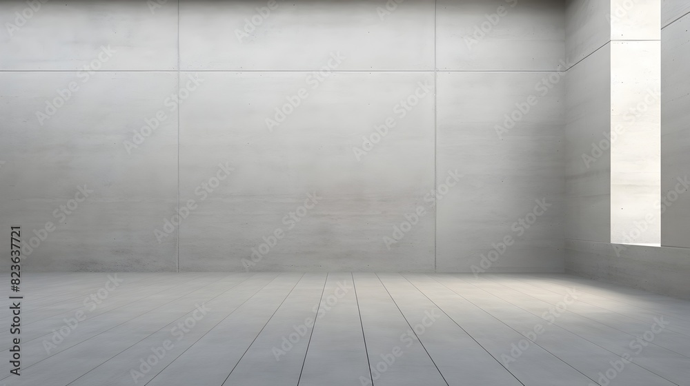 Minimalist Concrete Architectural Background with Geometric Shapes and Patterns