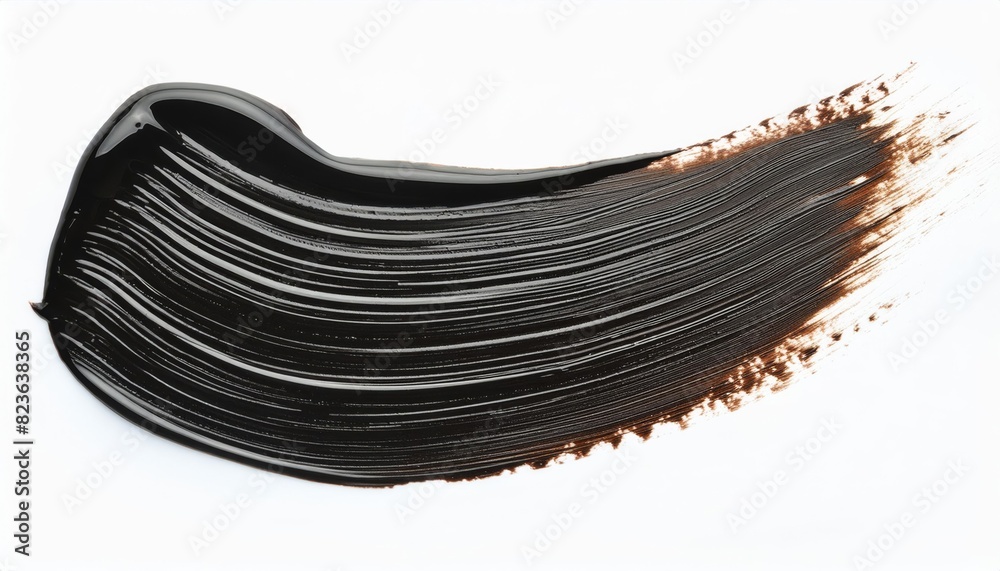 Highresolution image of a smooth black paint stroke on a clean white background Highresolution image of a smooth black paint stroke on a clean white background
