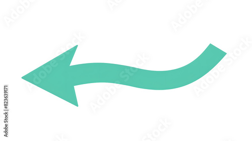 Free Download Green wavy arrow pointing left with flat design, isolated on transparent background, Generative AI - GFXLoad