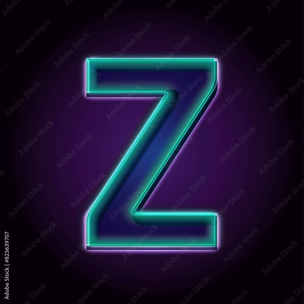 Letter Z neon sign on dark background Letter Z neon sign on dark background