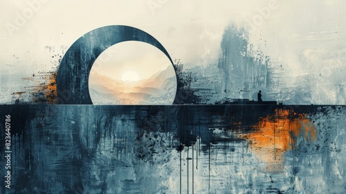 A surreal enigma abstract featuring a mix of sharp and soft forms. The minimalist composition uses contrast and negative space to create a mysterious and thought-provoking background.