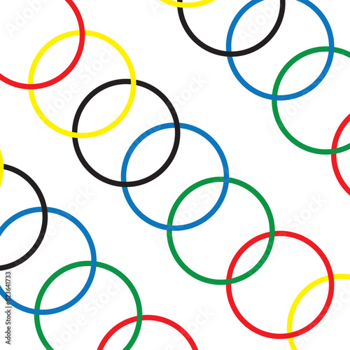 Abstract COLORED CIRCLES on a white background.