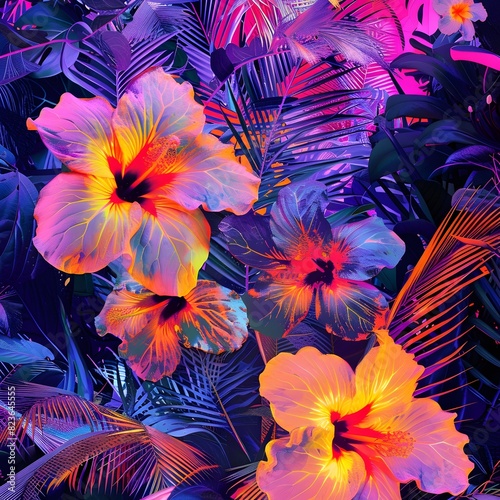 Vibrant Tropical Bloom Clus...