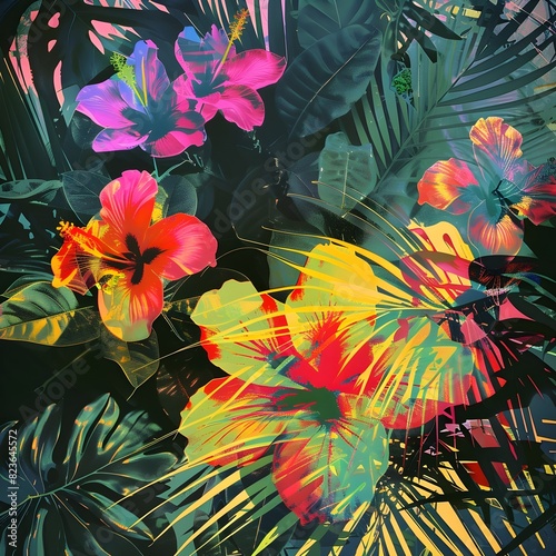 Exotic Tropical Floral Moti...