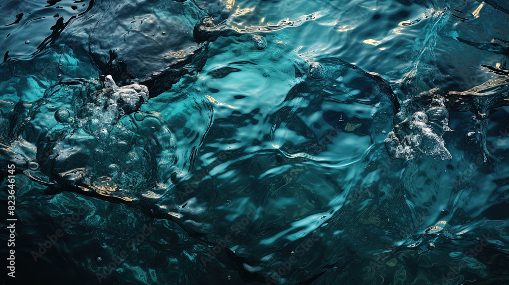 Top View Of Contemporary Wavy Water Surface Close Up Background Top View Of Contemporary Wavy Water Surface Close Up Background