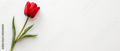 Single tulip with open copyspace on white background #823646138