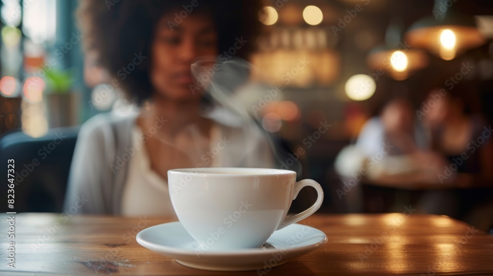 A Steaming Cup in Focus